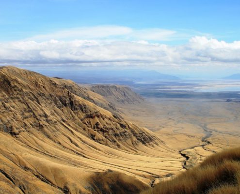View of the Rift Valley and Lake Manyara during dry season