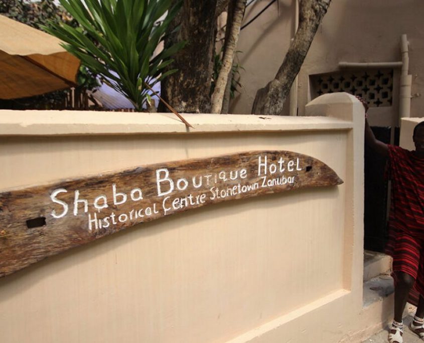 Entrance to the Shaba Boutique Hotel in Stonetown Zanzibar