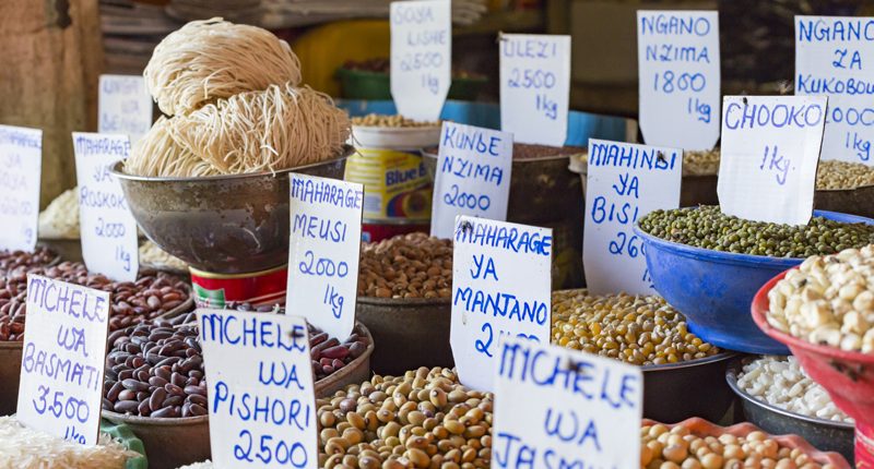 Local produce sold at a store in Zanzibar